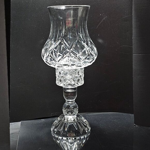 Other - Vintage Cut Crystal Hurricane Candle Holder 12" colonial style silhouette